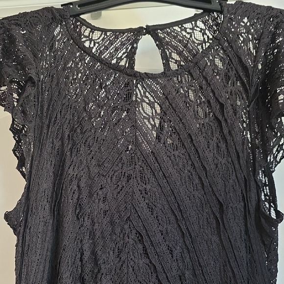 NWOT Torrid Size 1 Black Shark Bite Hem Lace Dress - Picture 5 of 10